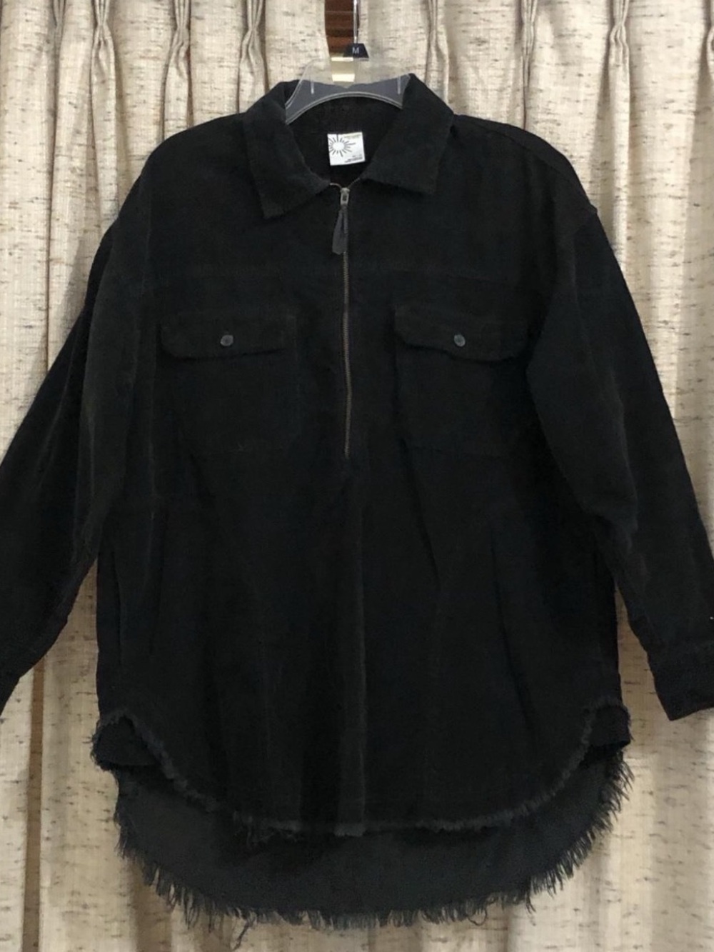 Aerie offline Starla Trapeze Cord Jacket Black Utility Jacket
